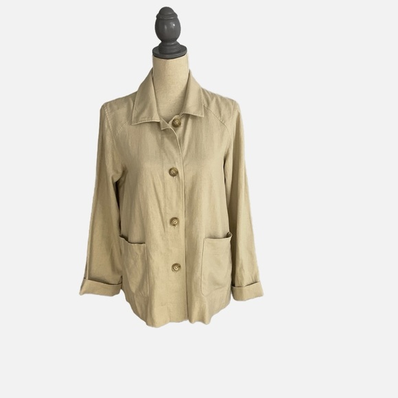 Pendleton Linen Blend Blazer Jacket Size Small Beige Button Up Business Casual - Picture 9 of 9